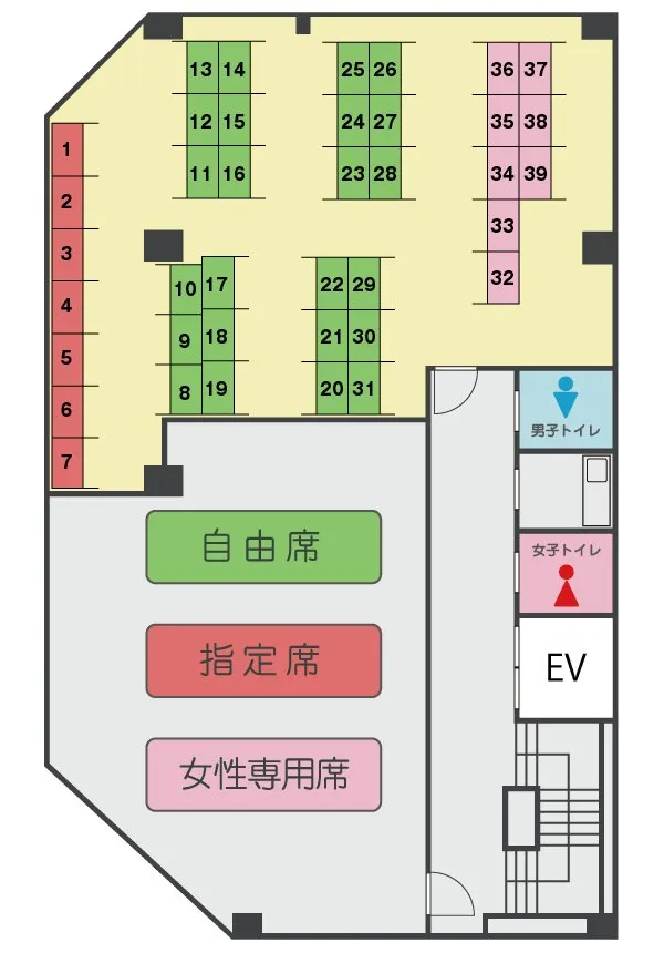 自習室倶楽部 蒲田駅前店 写真